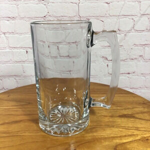 Clear Glass 24oz. Handled Beer Stein Mug